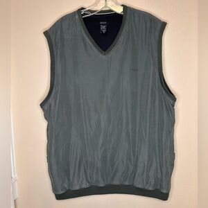 IZOD Men’s Vintage Windbreaker Vest Size XL Green/Gray